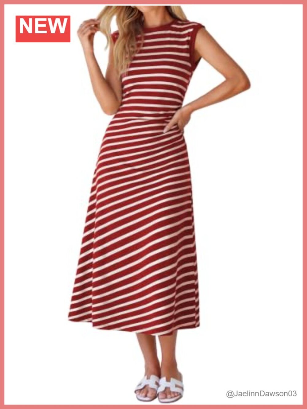Women Summer Midi Dress A Line Cap Sleeve Casual Work Beach Vacation
